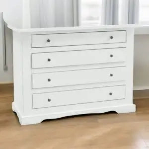 Comò casettiera in legno Shabby chic mod toscano bianco