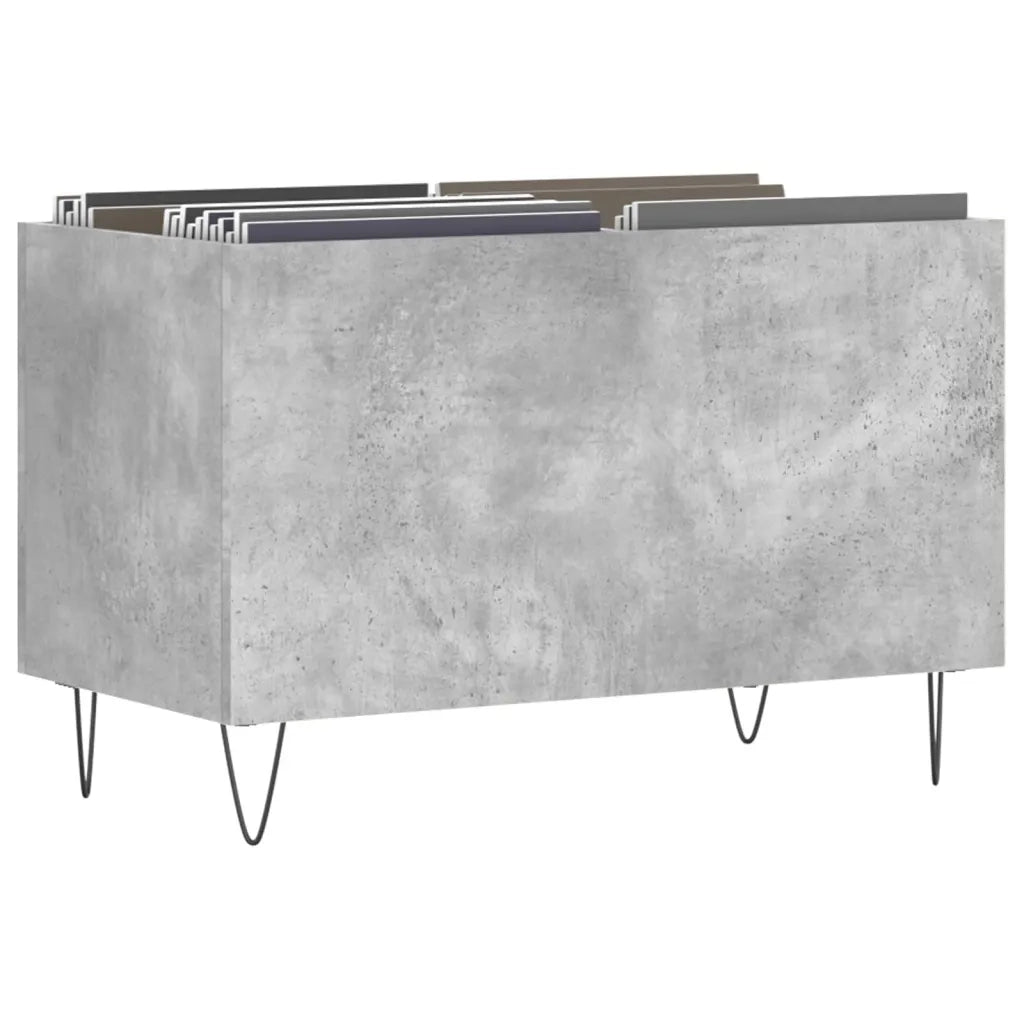 Mobile Porta Dischi Grigio Cemento 74,5x38x48 Legno Multistrato 831728