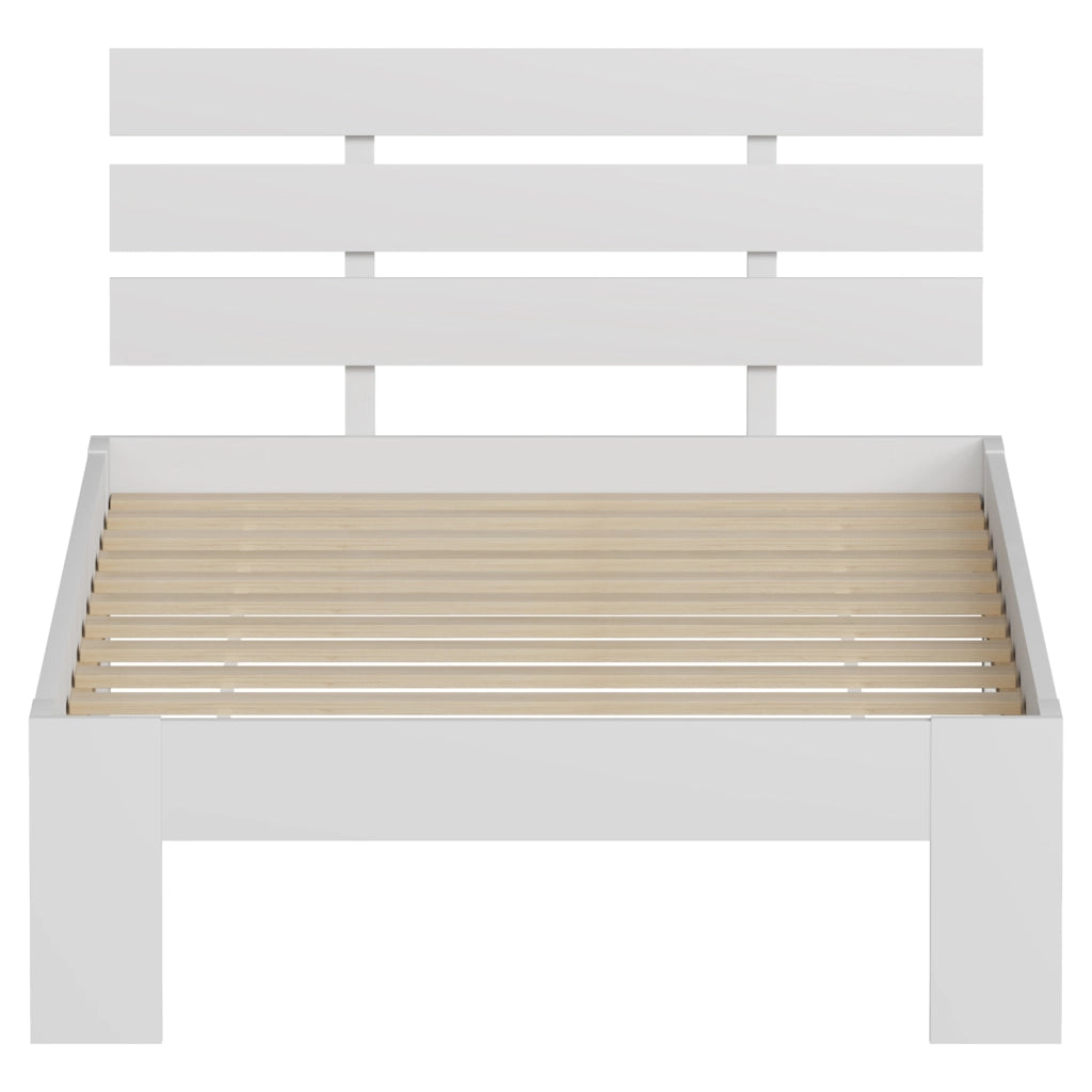 Letto in legno con testiera 90x190cm bianco FINN