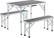 Set Tavolo da campeggio con 2 panche in alluminio a valigetta tavolino picnic giardino