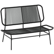Divano da giardino 2 posti in rattan con struttura in acciaio ¨C zephmum ¨C nero