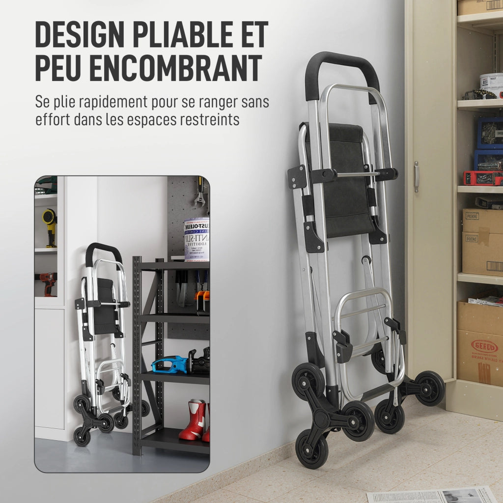 Carrello per la spesa pieghevole con sedia e sacchetto ¨C Zephmum ¨C Nero 46x59.5x97cm