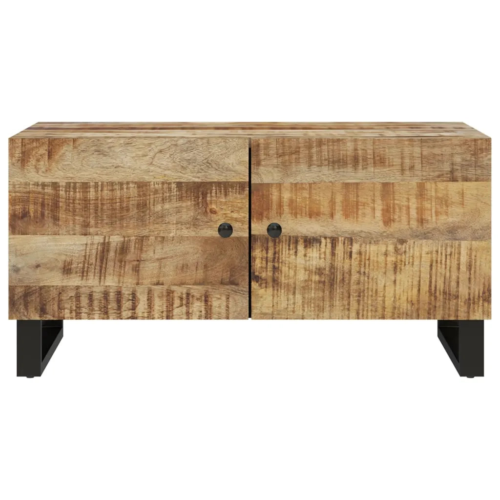 Tavolino da Soggiorno 80x50x40 cm Massello Mango e Multistrato cod mxl 27687