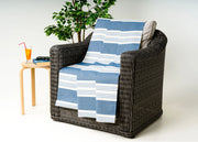 Telo Arredo Granfoulard Copritutto Cotone Made Italy Vari Disegni Arredatutto Copriletto Multiuso - 2 Piazze - Righine Blu