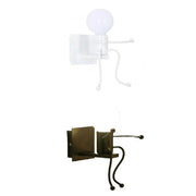 Trade Shop - Applique Da Parete Decorativo Forma Di Omino Seduto In Metallo Attacco E27 Aq51 -