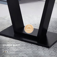 Tavolo da Pranzo per 4-6 persone 140x80x76 cm Piano Effetto Marmo