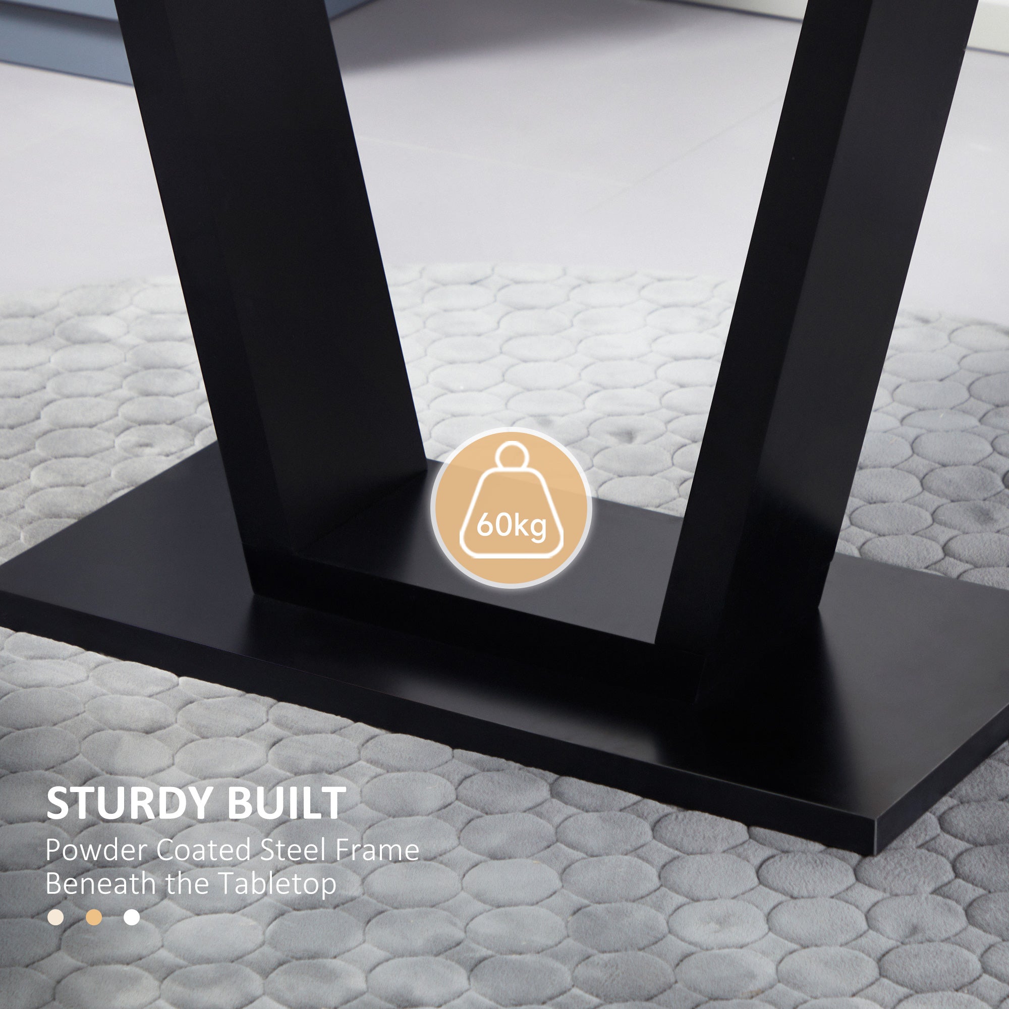 Tavolo da Pranzo per 4-6 persone 140x80x76 cm Piano Effetto Marmo