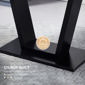 Tavolo da Pranzo per 4-6 persone 140x80x76 cm Piano Effetto Marmo