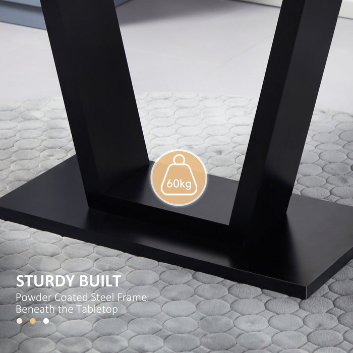 Tavolo da Pranzo per 4-6 persone 140x80x76 cm Piano Effetto Marmo