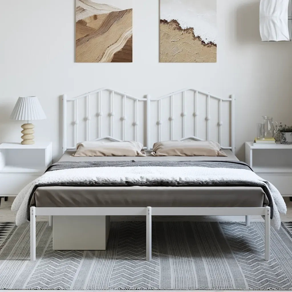 Giroletto con Testiera Metallo Bianco 135x190 cmcod mxl 108265