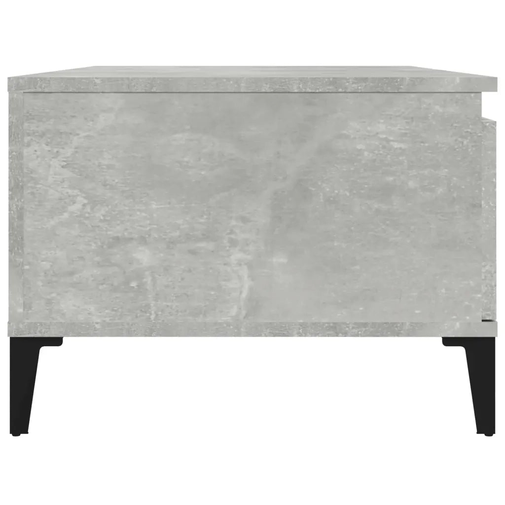 Tavolino Salotto Grigio Cemento 90x50x36,5 cm Legno Multistrato 821056