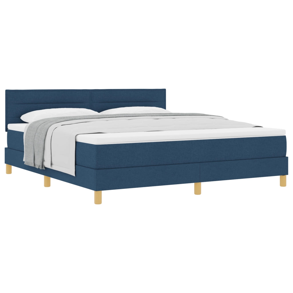 Letto Box Spring con Materasso Blu 180x200 cm Tessuto