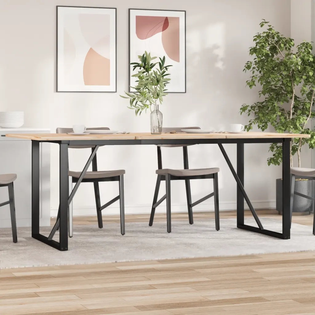 Telaio Gambe a O per Tavolo da Pranzo 160x80x73 cm in Acciaio