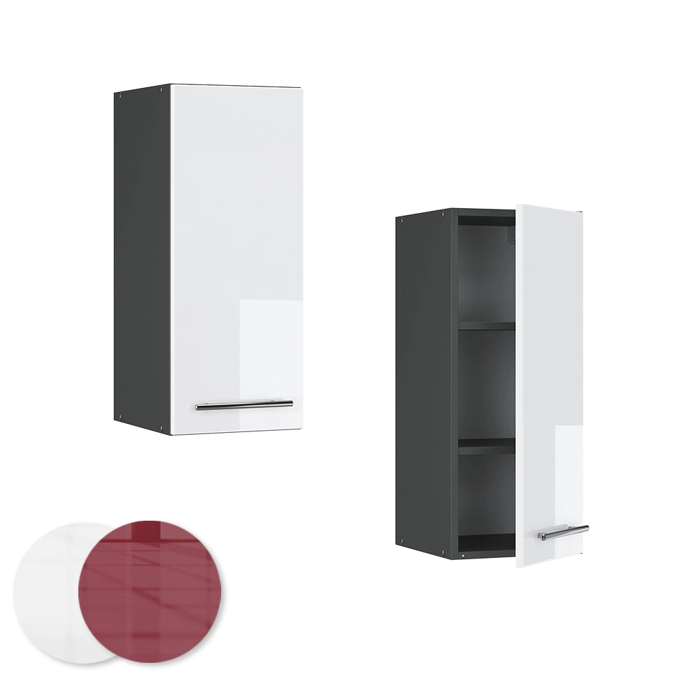 Pensile da cucina Fame-Line Bianco lucido/Antracite 30 cm Vicco