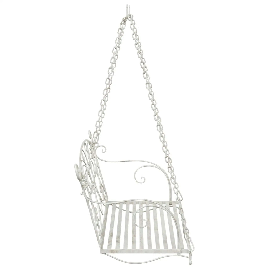 Panchina a Dondolo Acciaio 105,5 x 61 x 56 cm Bianco Antico CFW7053301