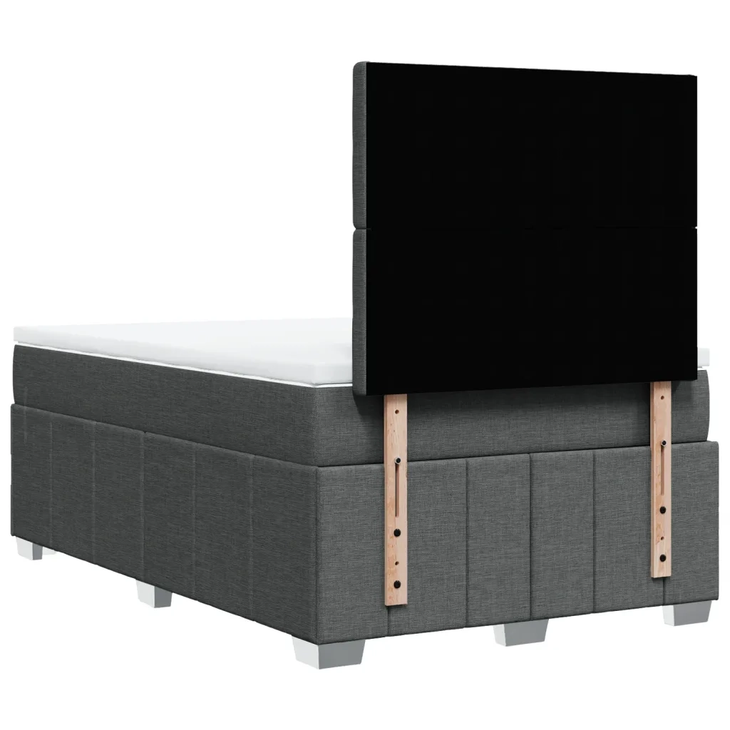 Giroletto a Molle con Materasso Grigio Scuro 120x190cm Tessuto