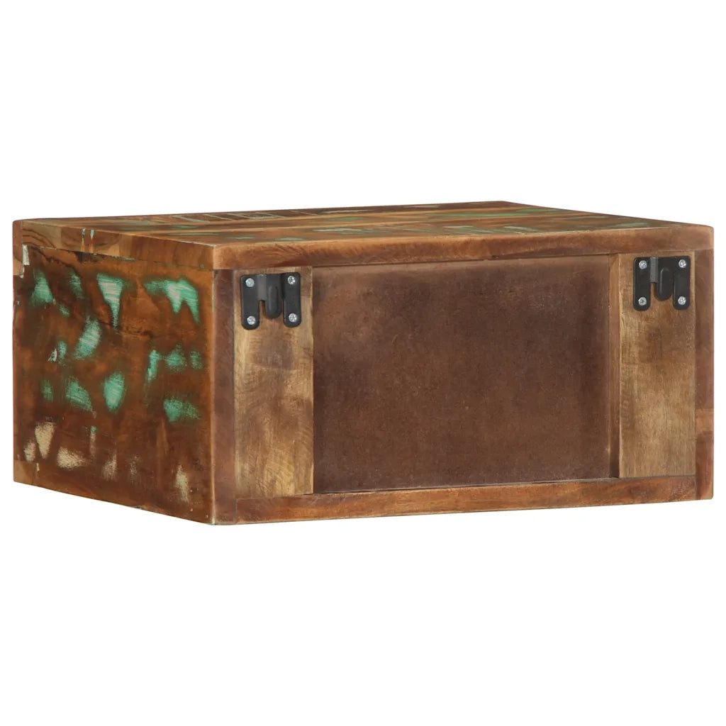 Comodini da Parete 2pz in Legno Massello di Recupero 4017456