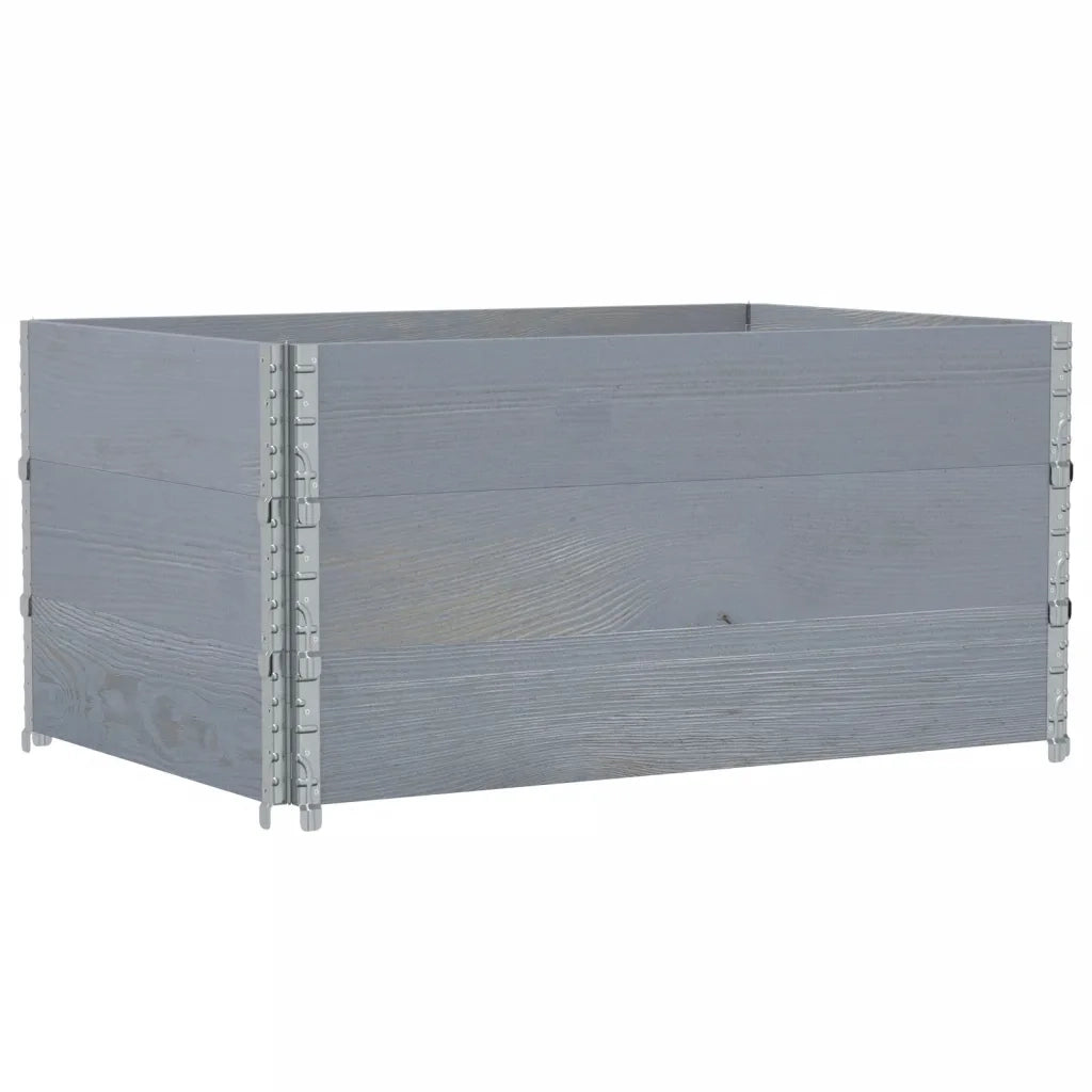 Fioriera | Cassetta per fiori | Vaso da Giardino Grigia 120x80 cm Legno Massello di Pino