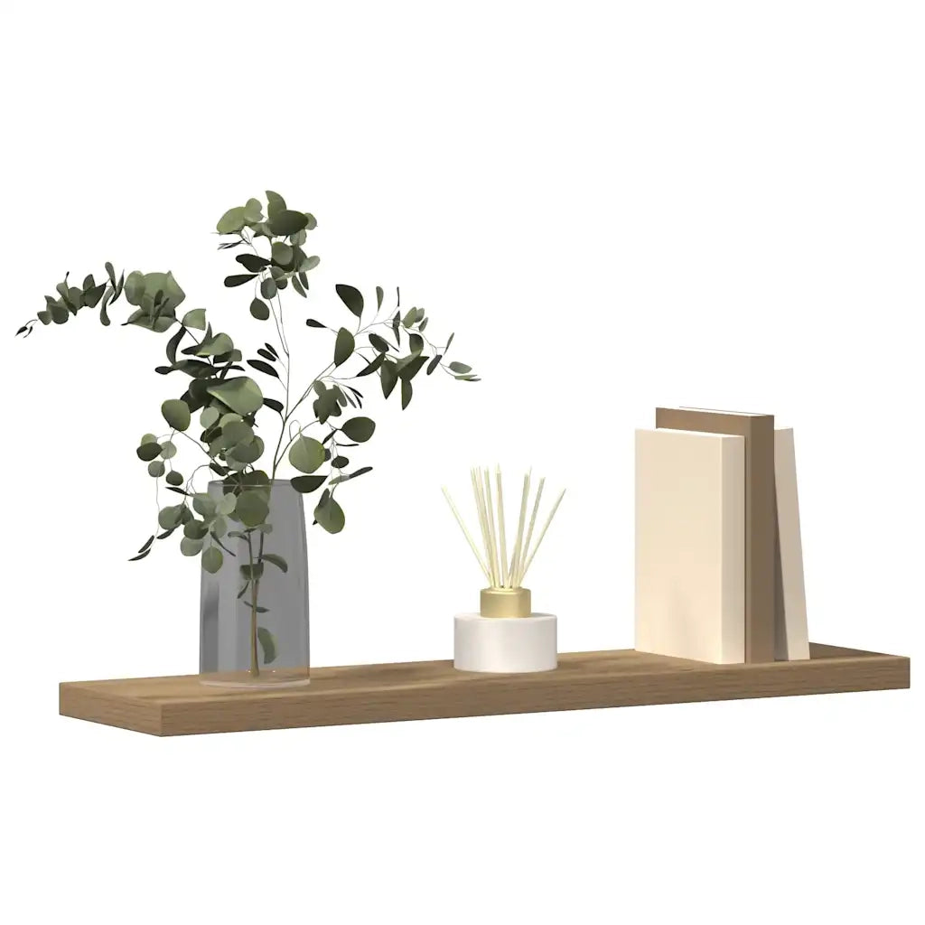 Mensole Parete 4pz Rovere Artigianale 40x10x1,5cm in Truciolato 856290