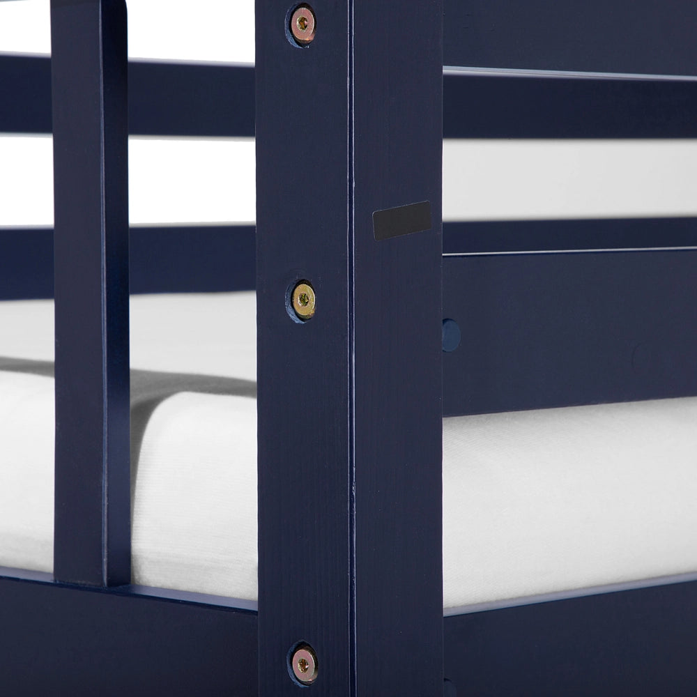 Letto a castello letto doppio in legno di pino blu scuro Single Size 90 x 200 di altezza per bambini cameretta