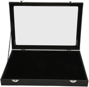 Display Casella per Medaglie - Stoffa Impermeabile e Translucida - Nero - Ideale per Gioielli e Distintivi - 35x24x5 cm