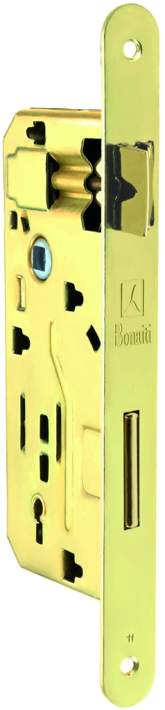 Bonaiti SERRATURA LEGNO PATENT INF. B/TONDO Art. 040T - ottonato lucido E.50