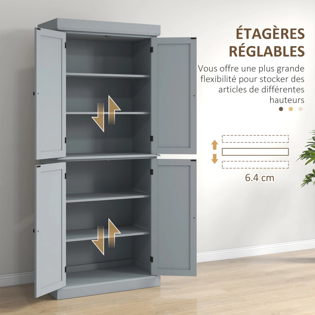 Armadio Cucina Moderno ¨C Zephmum ¨C 76x40,5x184cm Grigio