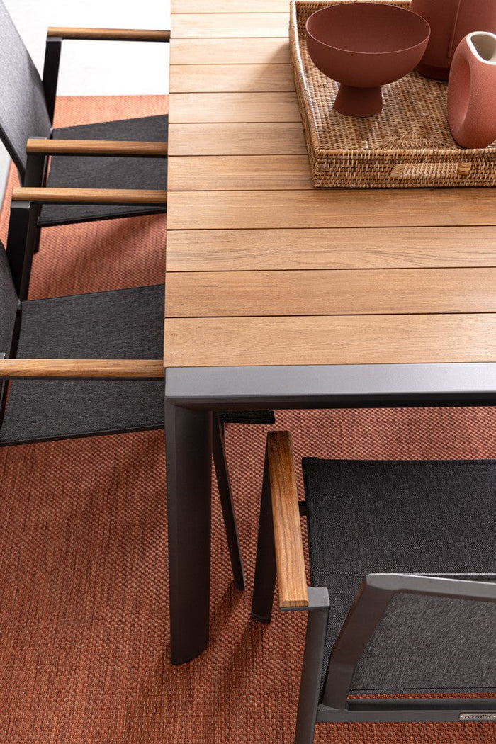 Tavolo da Giardino 180x90x75 cm in Alluminio Cameron Antracite