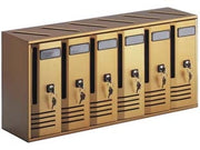CASSETTA POSTALE BLOCCHIERA SERIE CUBO 6 PER INTERNI  cm.62x17,5x30h. in alluminio anodizzato bronzo    ALUBOX
