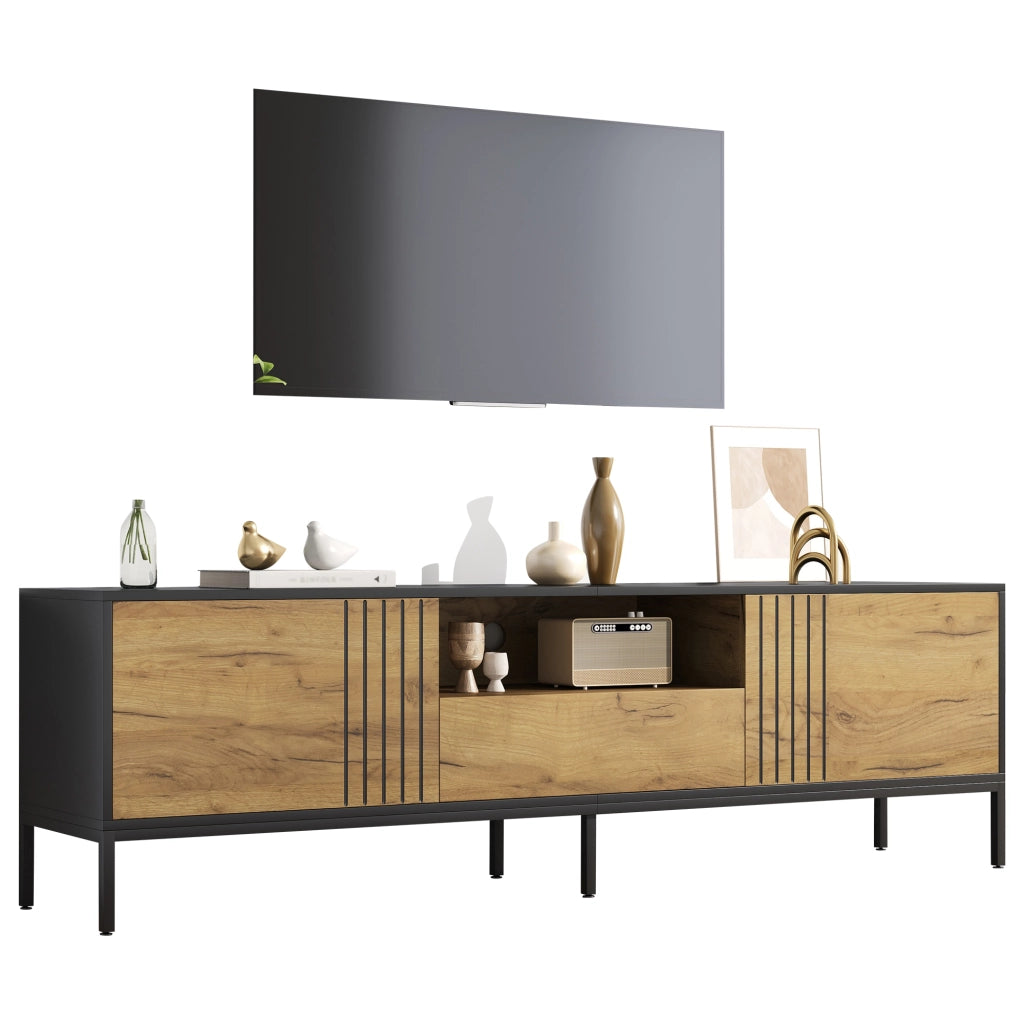 Mobile TV Lowboard ¨C MINIMAL ¨C Legno, 2 Ante e 1 Cassetto, 170x35x50 cm
