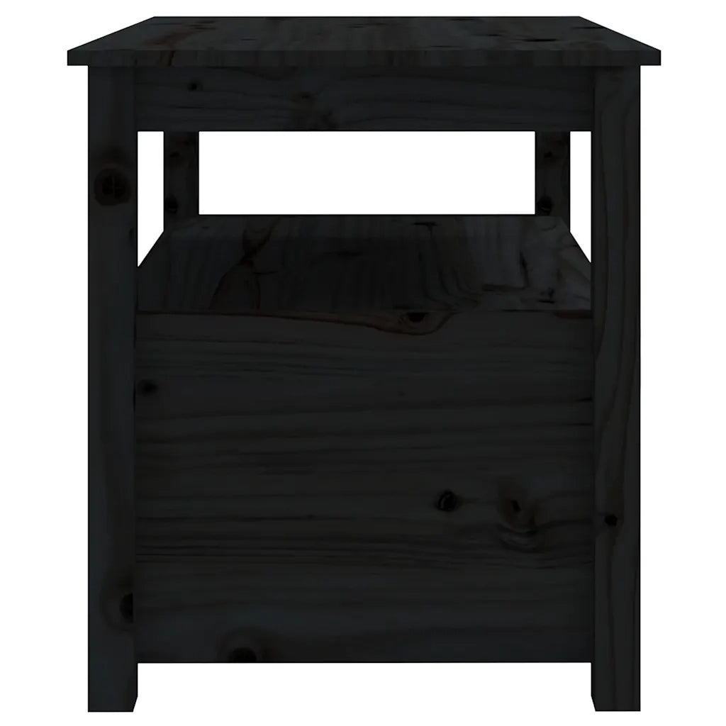 Tavolino da Salotto Nero 71x49x55 cm in Legno Massello di Pino cod mxl 26884