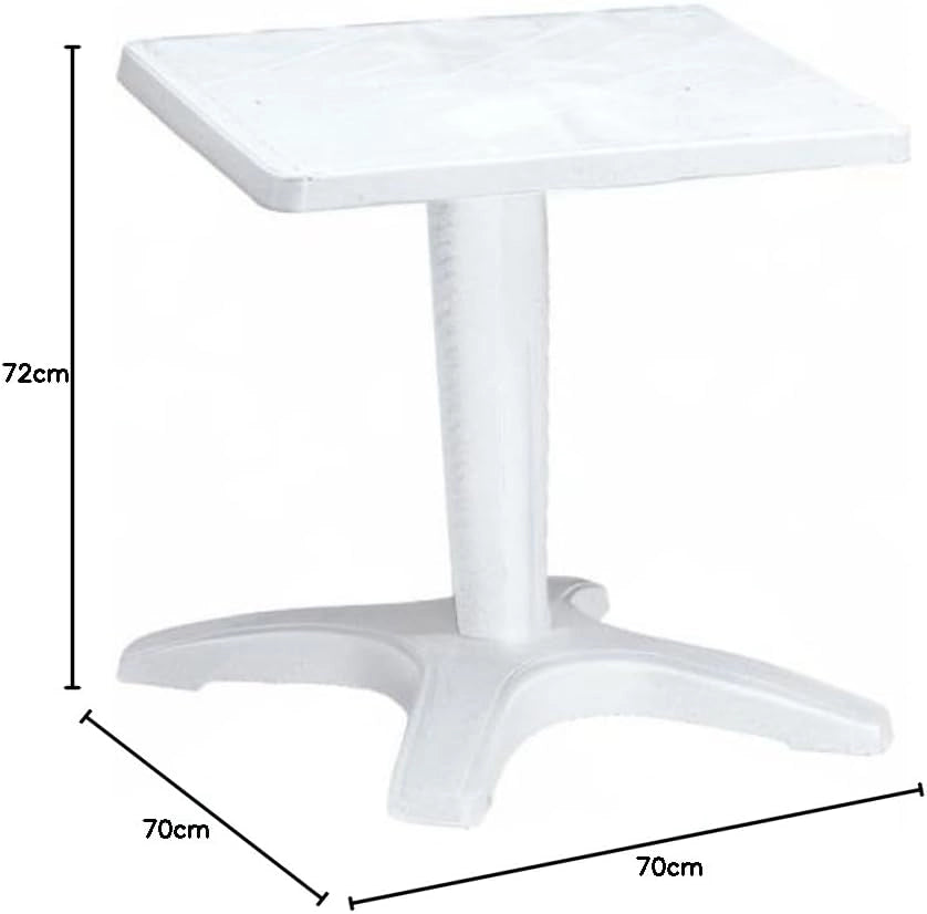 Green Boheme Zavor Greenpol - Tavolo quadrato con piano estraibile, 70 x 70 x 72 cm, colore: Bianco