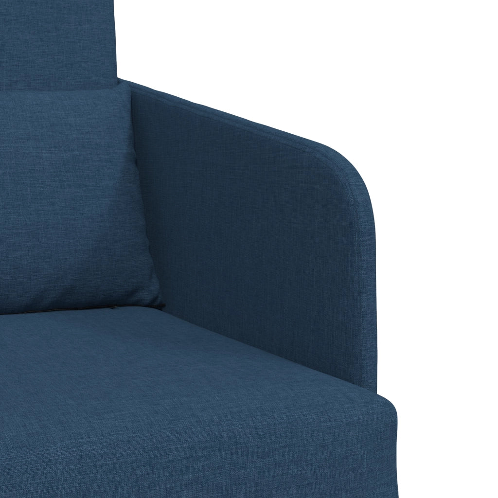 Divano Letto da Terra 2-in-1 Blu 65x80x83 cm Tessuto