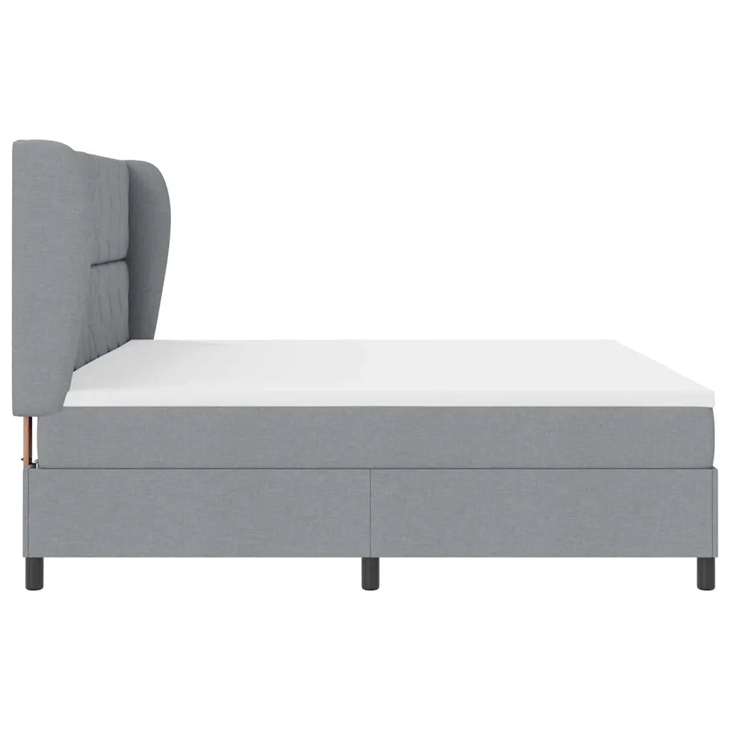 Letto a molle con materasso Grigio chiaro 200 x 200 cm Tessuto 3340648