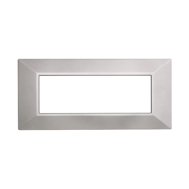 Placca Piramide Serie Moon 6P Colore Silver Compatibile Con Bticino Axolute