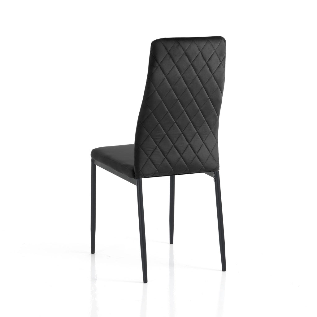 Sedia RODI BLACK in velluto nero con gambe in metallo oro