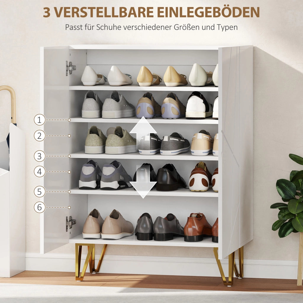 Armadio per scarpe con 2 ante ¨C zephmum ¨C Bianco 72x31.5x95 cm