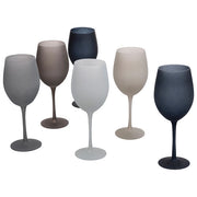 Villa d'Este Home Tivoli 5911526 Happy Hour Stones Set 6 Calici Frosted in Vetro 550 ml colore Grigio