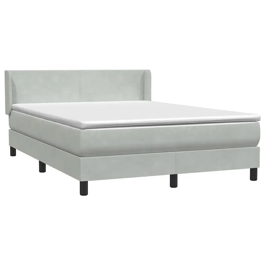 Giroletto a Molle con Materasso Grigio Chiaro 160x220cm Velluto 3317991