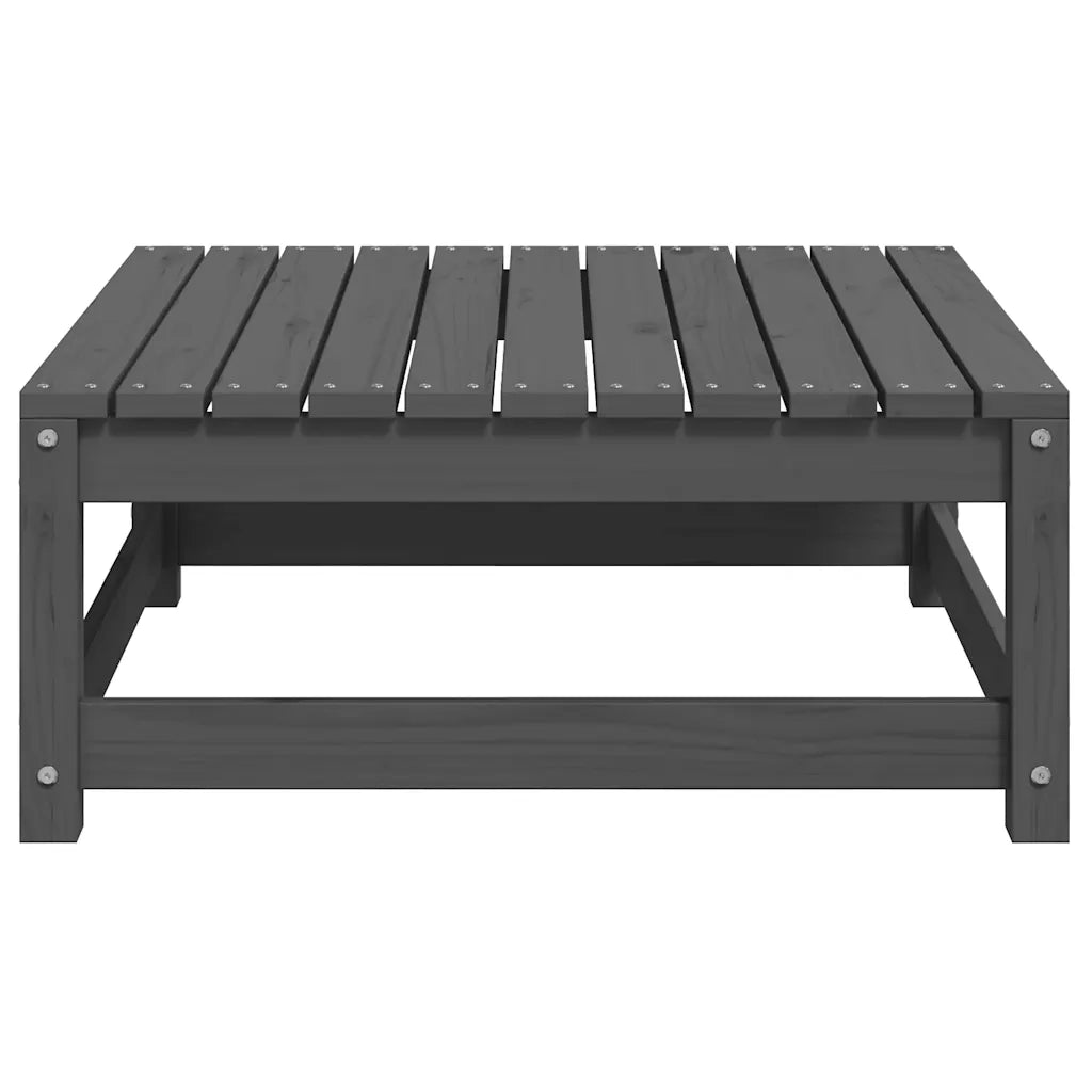 Sgabello da Giardino con Cuscino Grigio Legno Massello di Pinocod mxl 118705