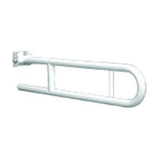 Barra maniglione ribaltabile cm 60 con porta rotolo nylon bianco