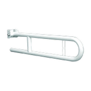 Barra maniglione ribaltabile cm 60 con porta rotolo nylon bianco