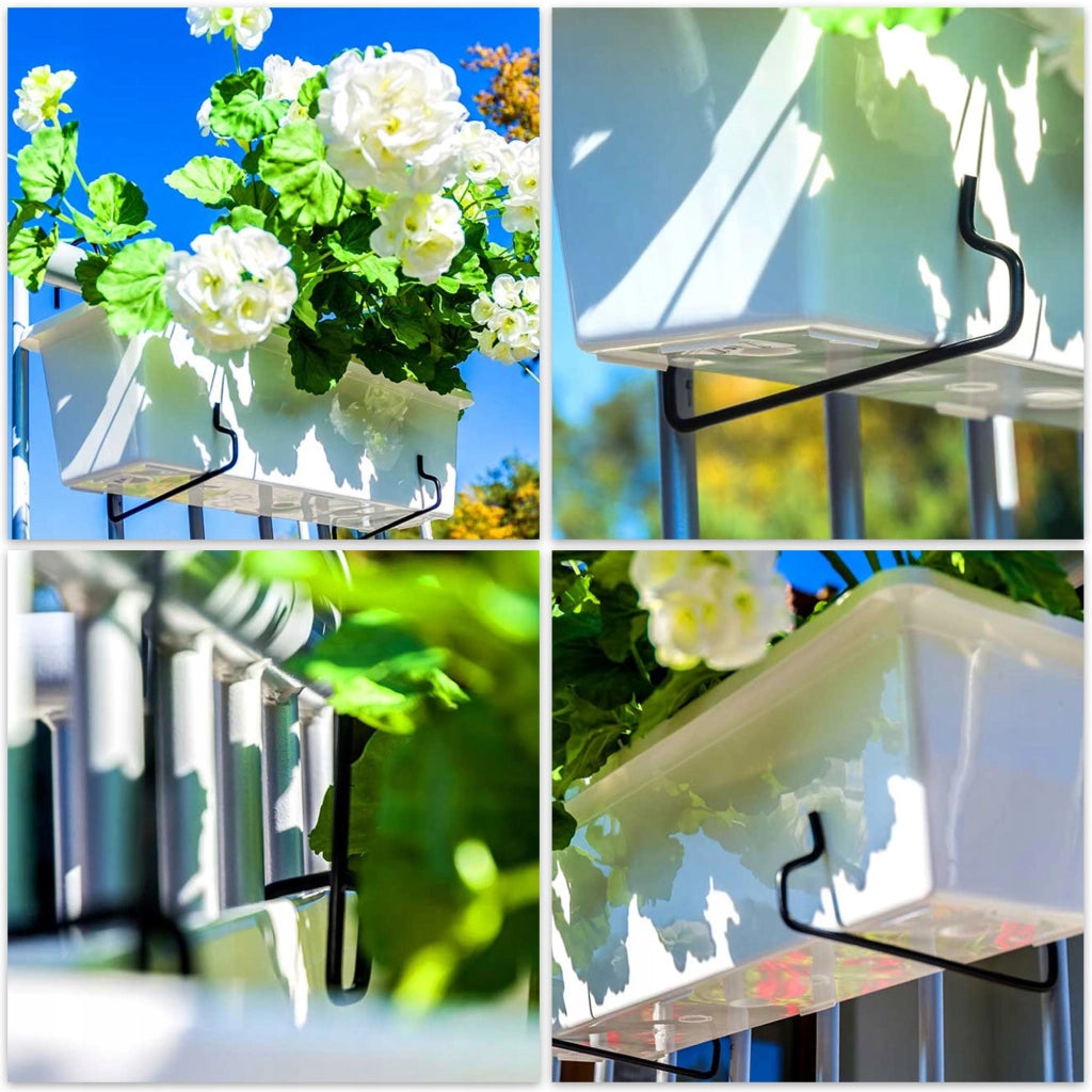 Set di 2 ganci in metallo KADAX per vasi da fiori da balcone.