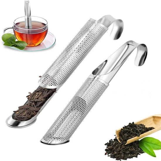 2 Stuks - Filter per Thee con Manico a Gancio - Filtro per Tè con Manico a Gancio - RVS - Tè senza Impurità - Filtro per Tè con Manico a Gancio - Infusore per Tè - Ultrafino - Filtro per Tè per Tè in Foglie - Infusore per Tè - Filter per Tè in Foglie