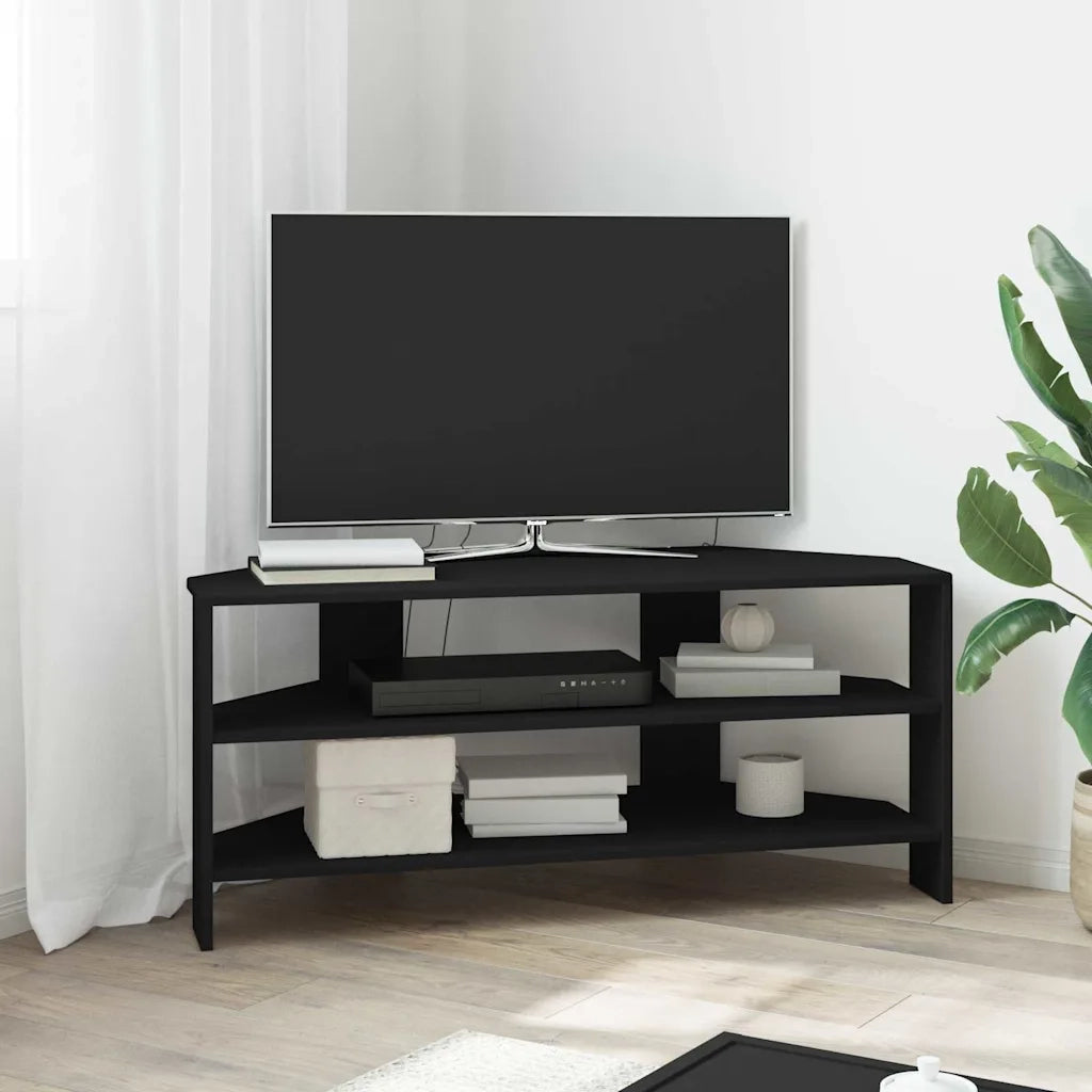 MobileTVAngolare Nero 102x40,5x45cm Legno multistrato