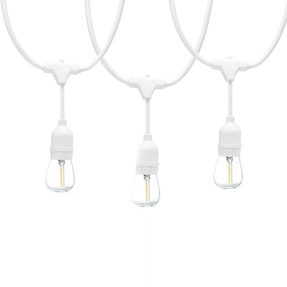 Catena di Luci Catenaria Luminosa Corda 10 Mt con Portalampada E27 Cavo Bianco