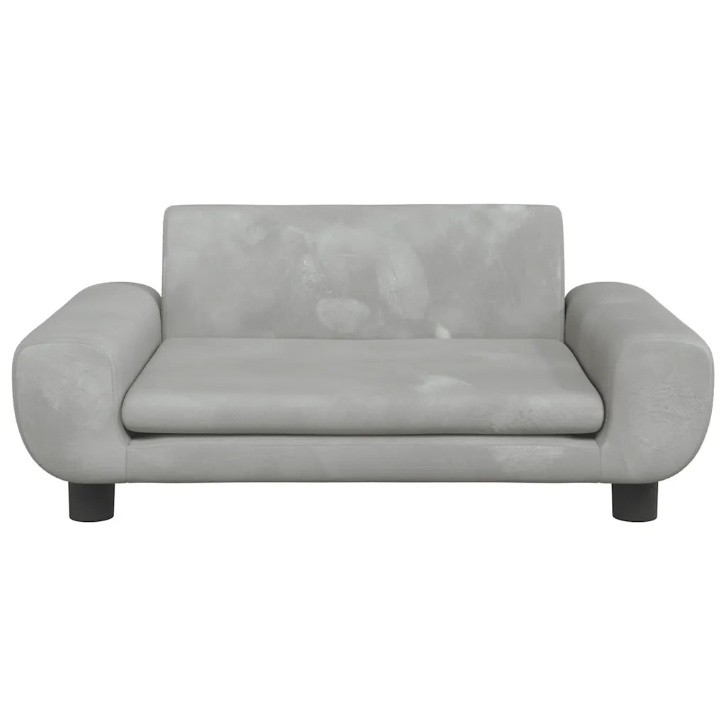 Divano per Bambini-Sofa-Divanetto Grigio Chiaro 70x45x33 cm in Velluto