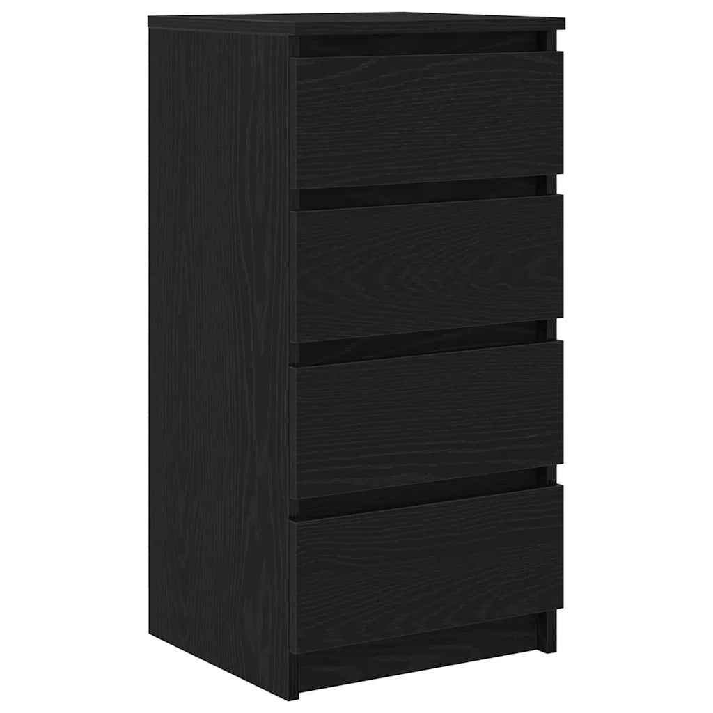 Credenza Rovere Nero 37,5x35x76 cm in Legno Multistrato