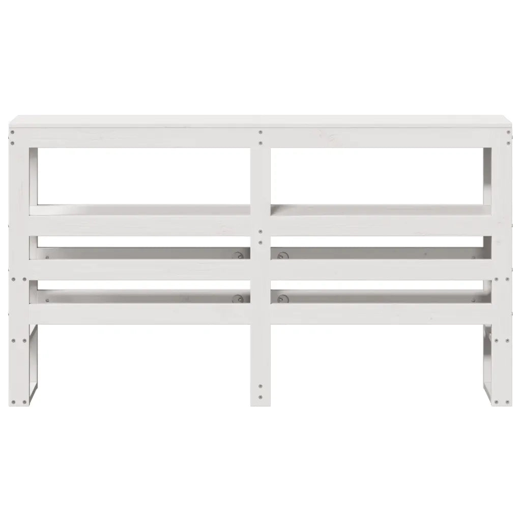 Testiera con Ripiani Bianca 120 cm in Legno Massello di Pino 850891