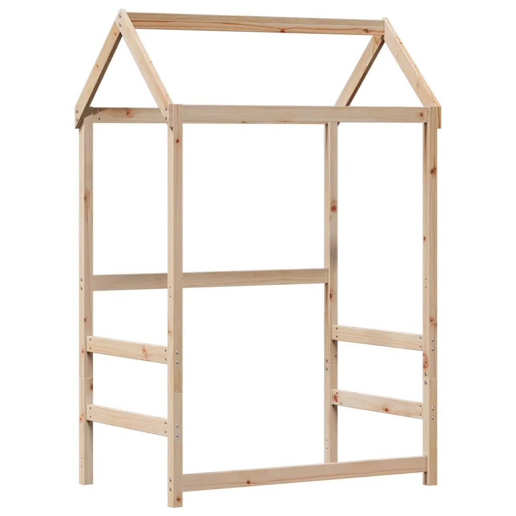 Giroletto con Tetto-Struttura Letto 75x190 cm in Legno Massello di Pino
